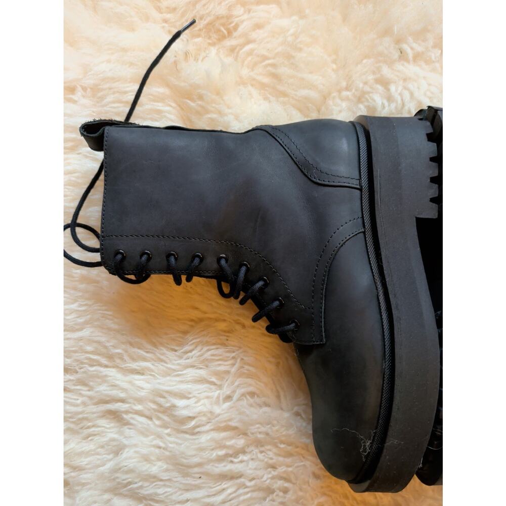 Thursday Boot Co. Quest Black Matte Leather Women's Boot Size 6.5 Combat Moto - Picture 6 of 15